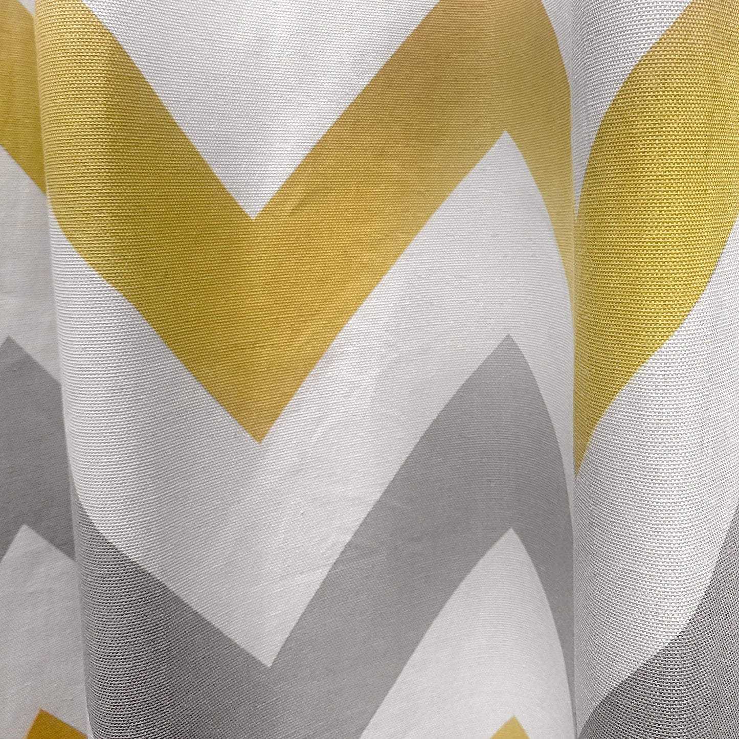 Fusion Chevron Ochre Eyelet Curtains