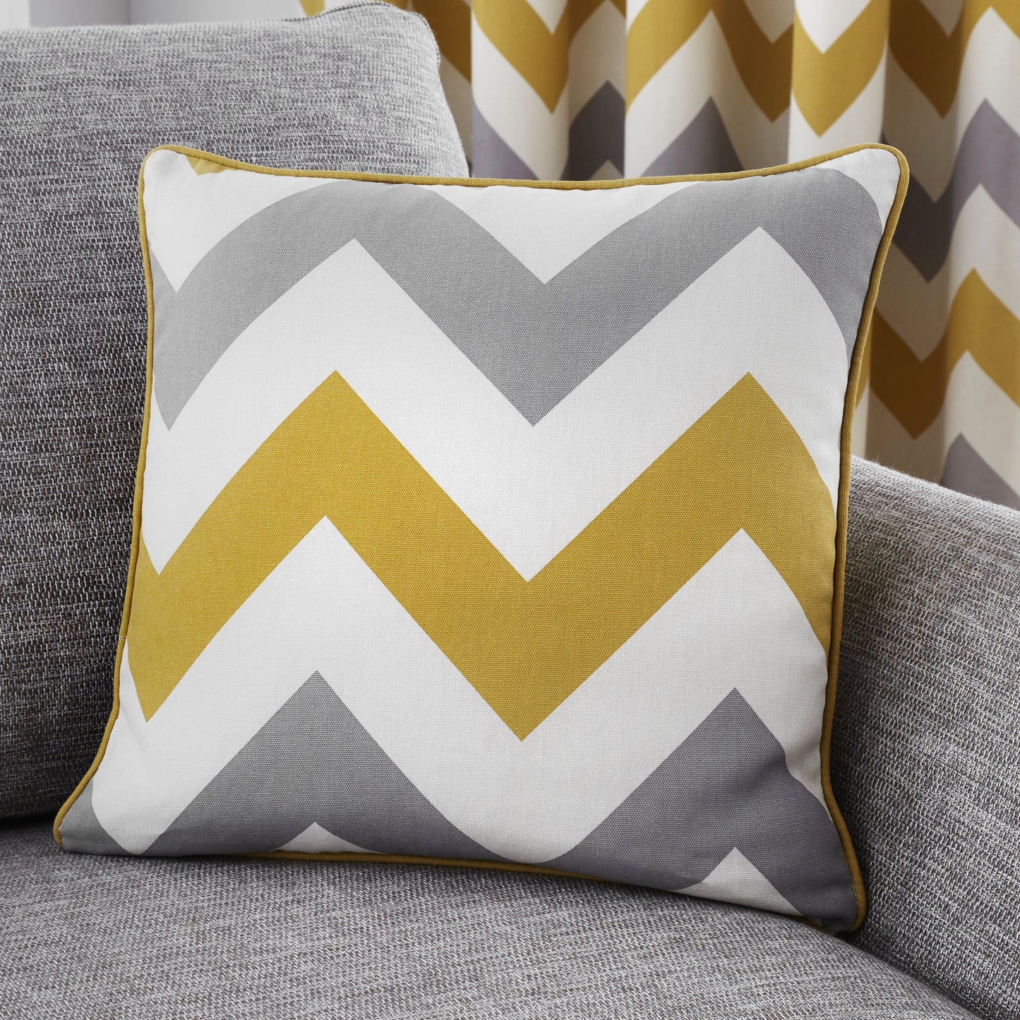 Fusion Chevron Ochre Cushion Cover