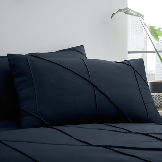 Serene Diamond Navy Slant/Dart Duvet Cover Set