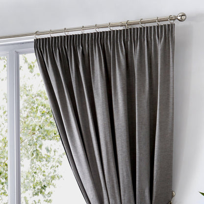 Fusion Dijon Charcoal Lined Curtains