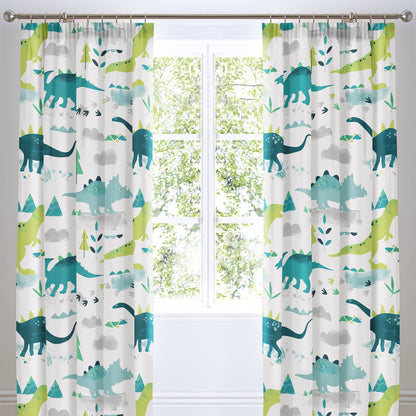 Bedlam Dinosaur Glow in the Dark Multicoloured Curtains