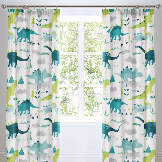 Bedlam Dinosaur Glow in the Dark Multicoloured Curtains