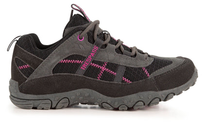 Trespass Women's Black and Fuschia Fell Walking Shoes