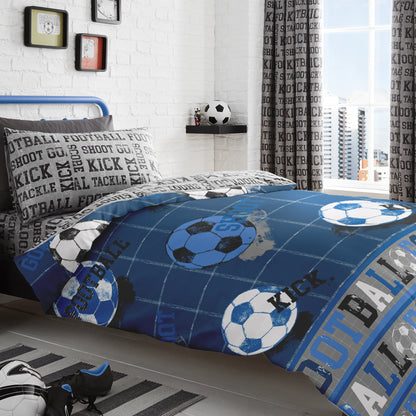 Bedlam Blue Football Duvet Cover Set
