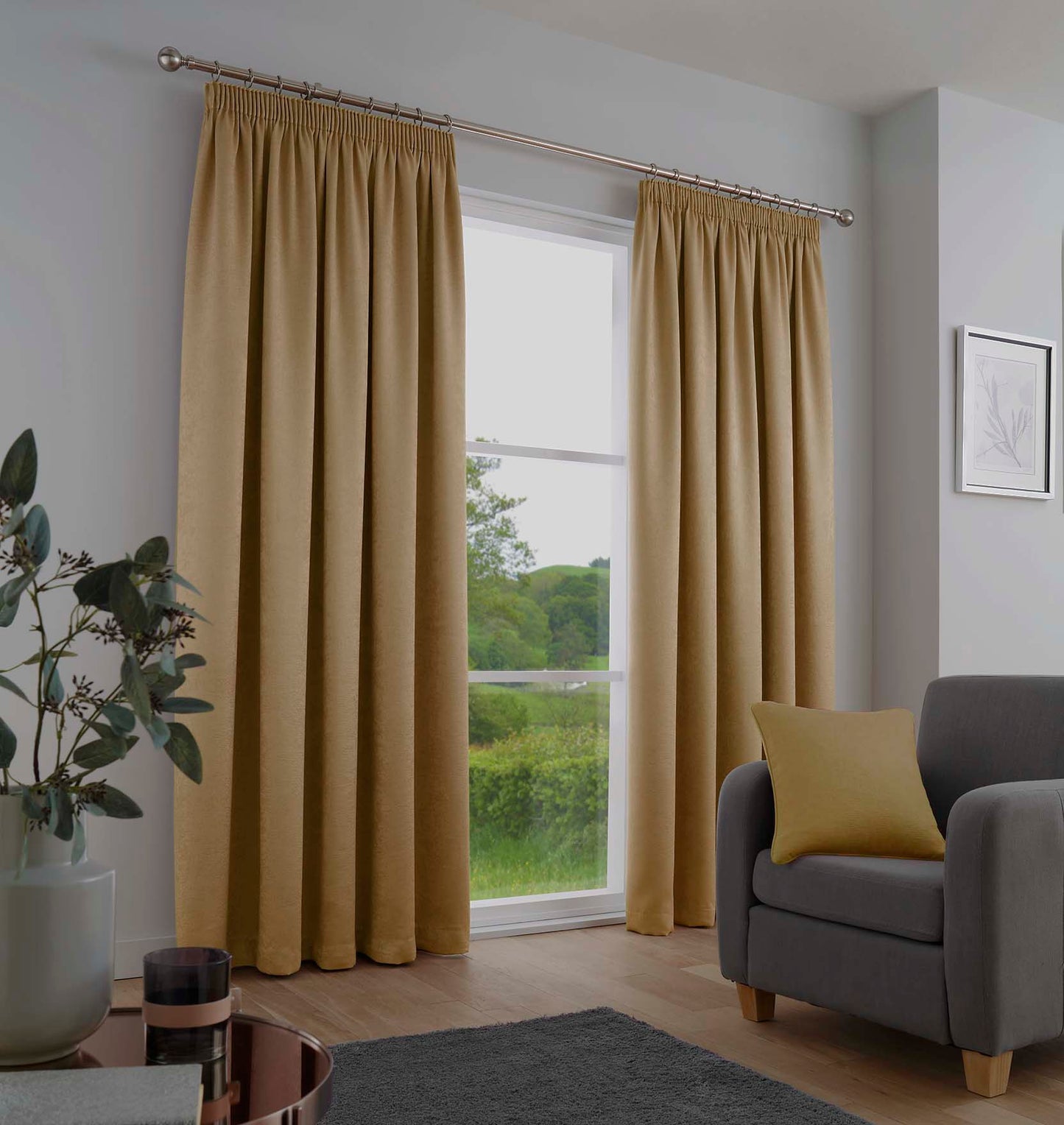 Fusion Galaxy Ochre Dim Out Curtains