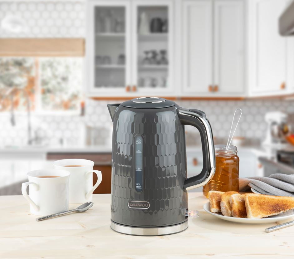 Daewoo Grey 1.7L Honeycomb Kettle