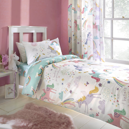 Bedlam Rainbow Unicorn Pattern Duvet Cover Set