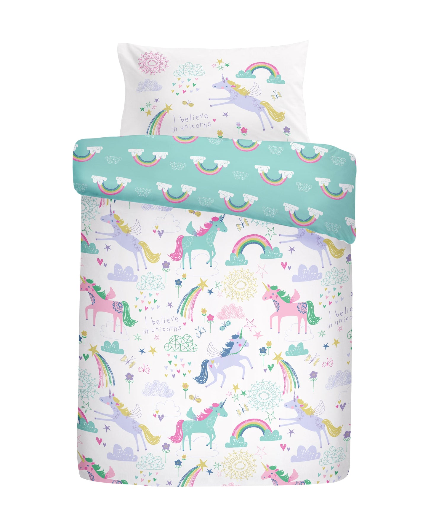 Bedlam Rainbow Unicorn Pattern Duvet Cover Set