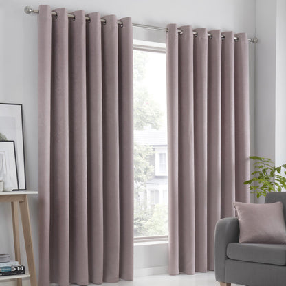 Fusion Strata Blush Eyelet Curtains