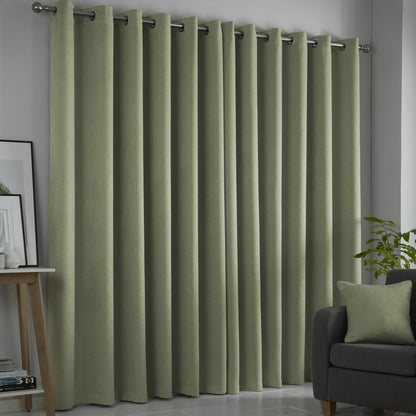 Fusion Strata Green Eyelet Curtains