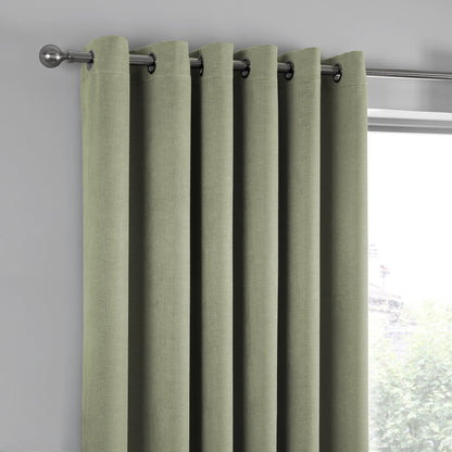 Fusion Strata Green Eyelet Curtains