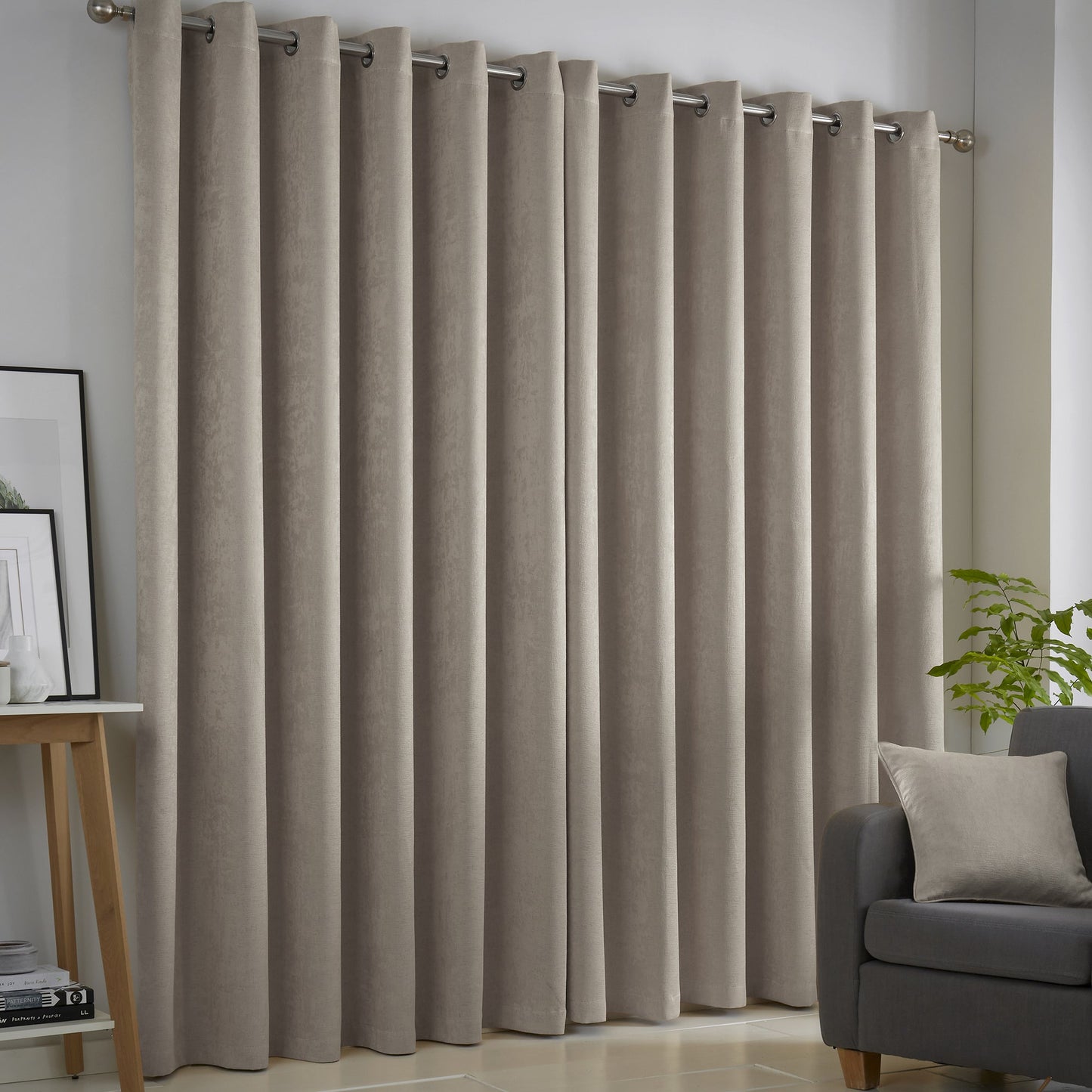 Fusion Strata Natural Eyelet Curtains