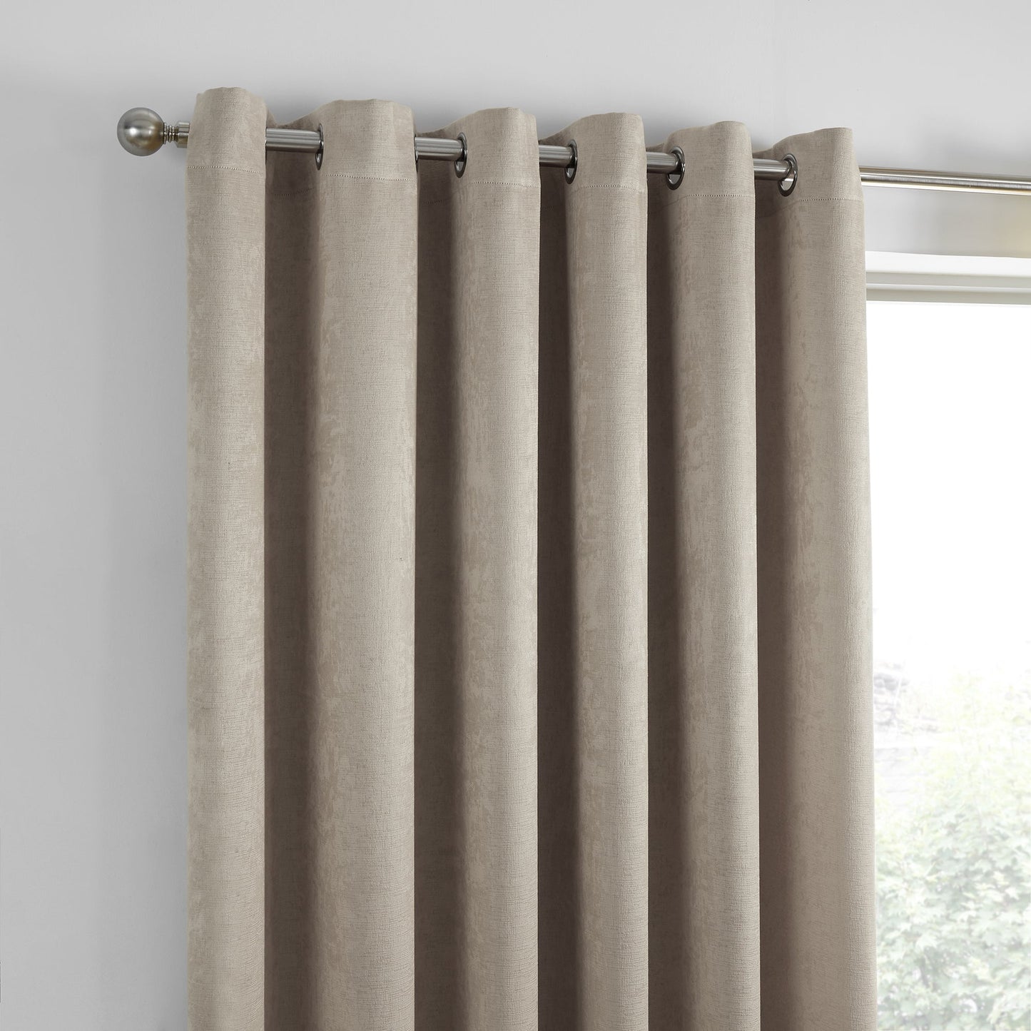 Fusion Strata Natural Eyelet Curtains
