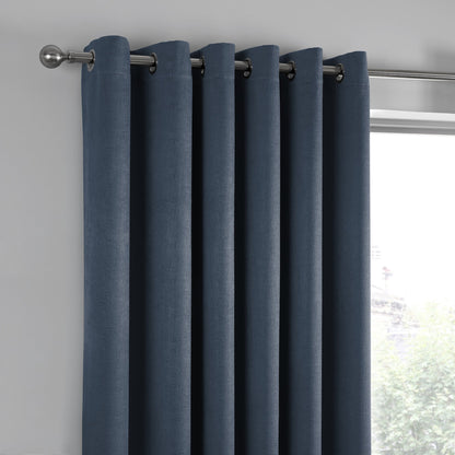 Fusion Strata Navy Eyelet Curtains
