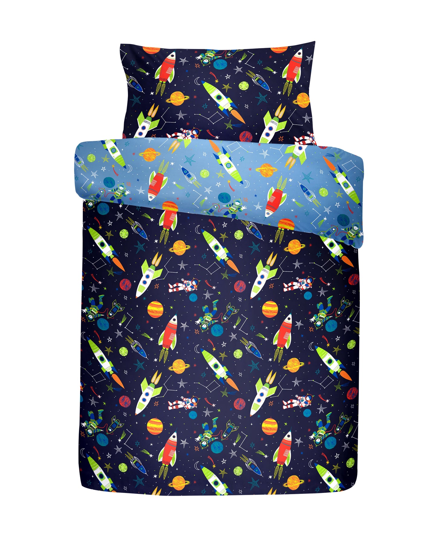 Bedlam Blue Supersonic Glow in the Dark Duvet Cover Set