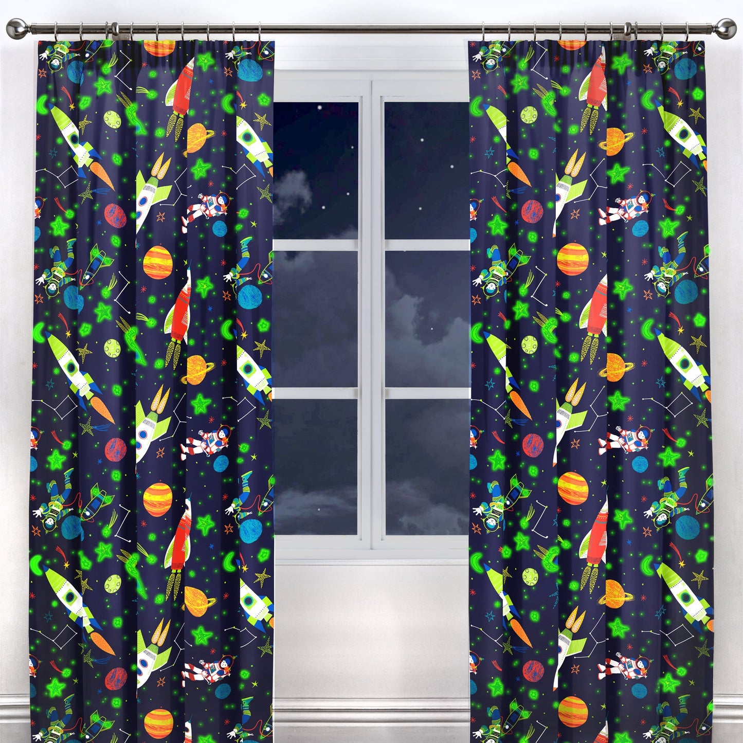 Bedlam Supersonic Blue Curtains