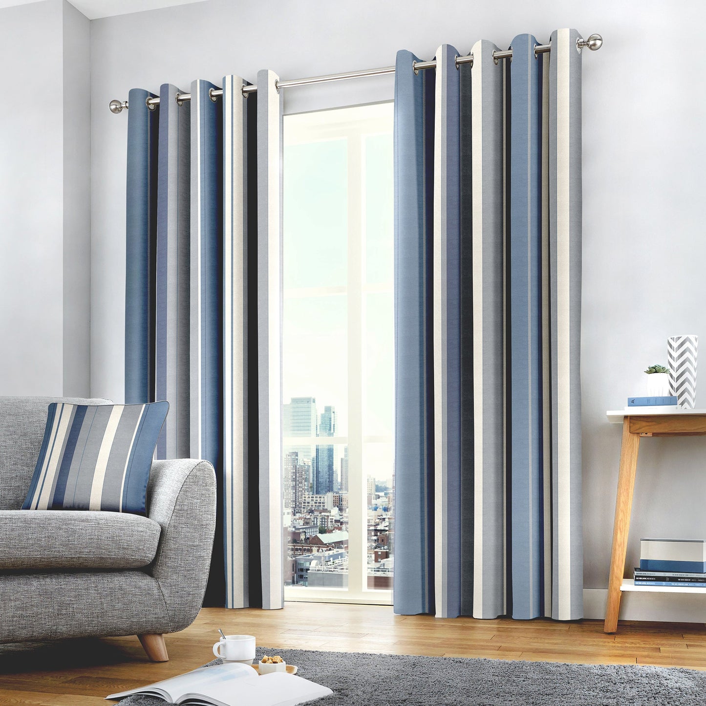 Fusion Whitworth Blue Curtains